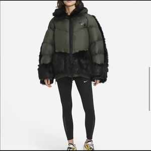 Nike X Sakai faux fur oversized jacket NWT